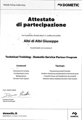 CORSO TECNICO DOMETIC SERVICE
